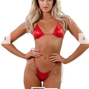 Berry Beachy (Medium) ONYX MICRO MINIMAL Set- FIRE RED LEATHER SNAKE